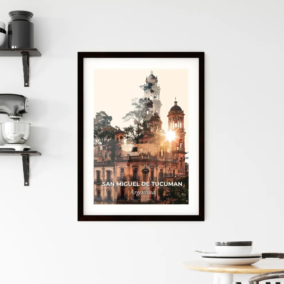 Tucuman Skyline Double Exposure Art Framed Print