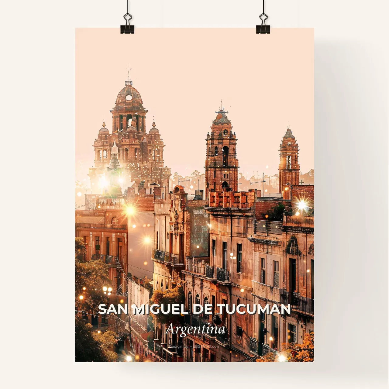 San Miguel de Tucuman Skyline Art Poster Poster