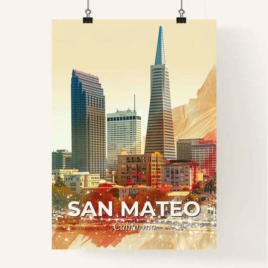 San Mateo Skyline Double Exposure Masterpiece Poster