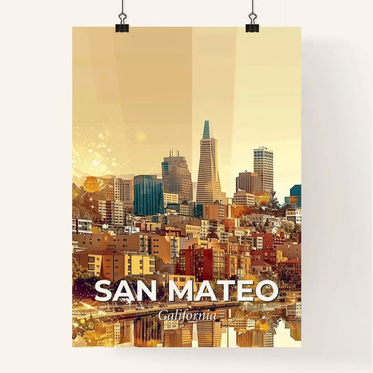 San Mateo Cityscape Art Silhouette City Poster Poster
