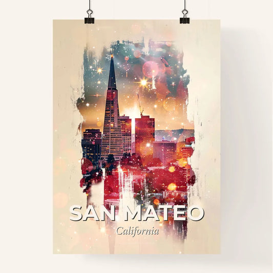 San Mateo Skyline Composite Poster Art Poster