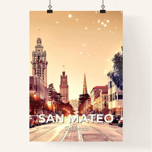 San Mateo Radiant City Composite Skyline Poster Poster