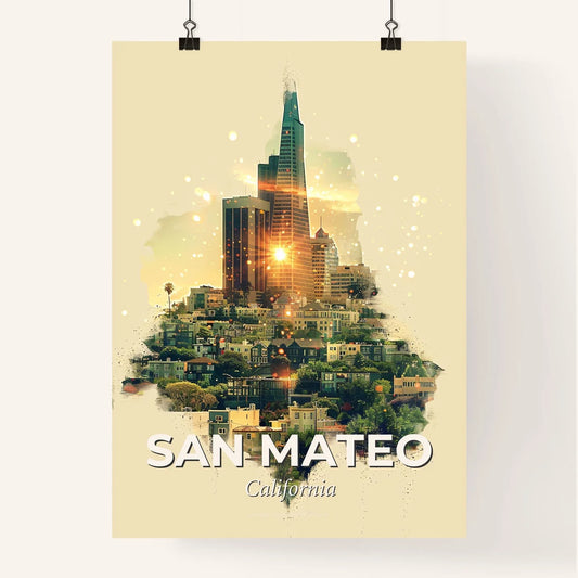 San Mateo Skylinescapes: A Vibrant Poster Tapestry Poster