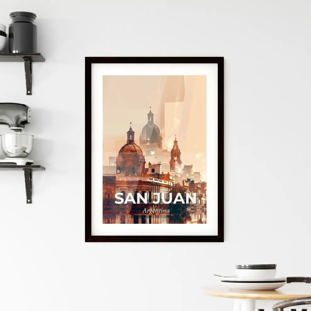 San Juan, Argentina: City Lights and Icons Framed Print