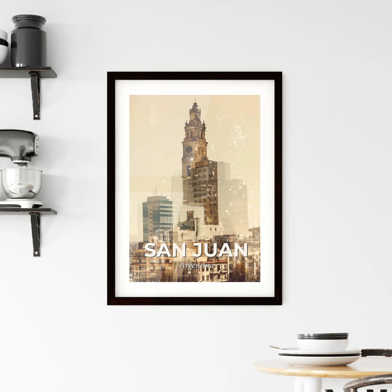 San Juan Skyline Architecture Composite Poster Framed Print