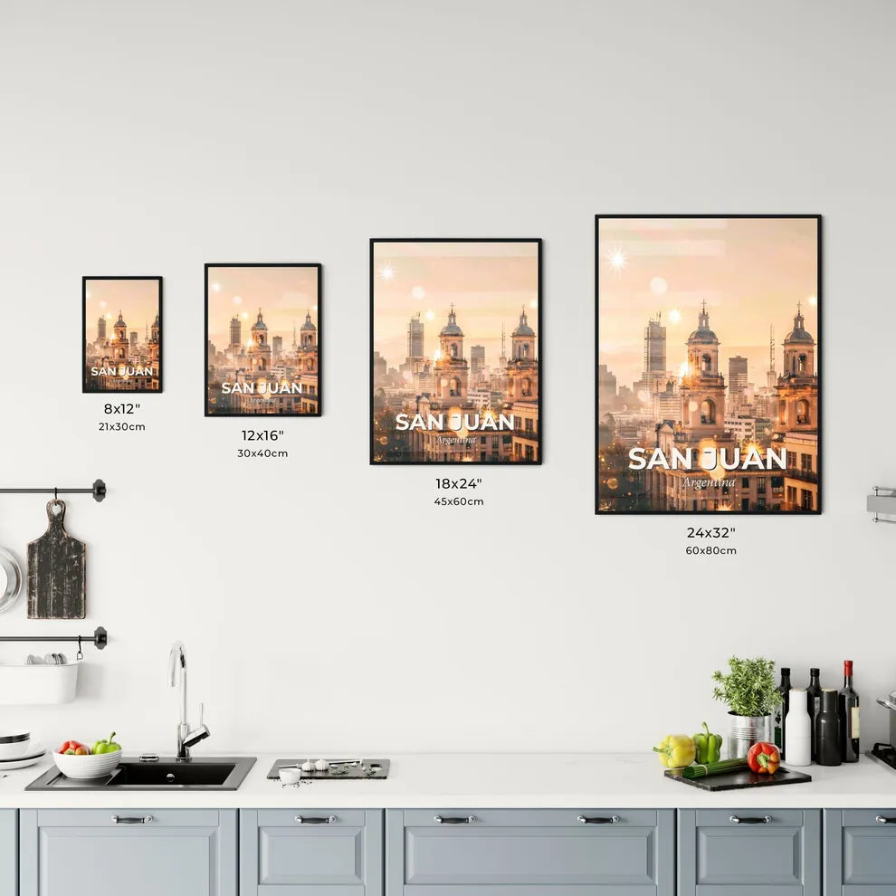 San Juan City Skyline Double Exposure Art Poster Office Art