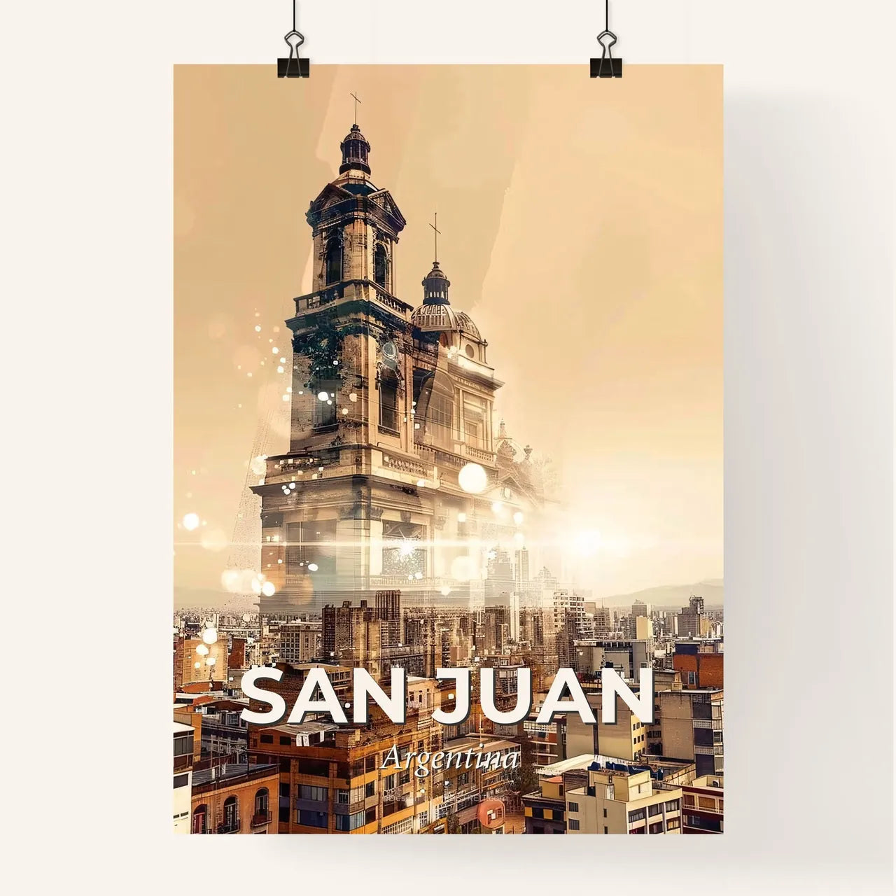 San Juan City Skyline Art Deco Poster Poster