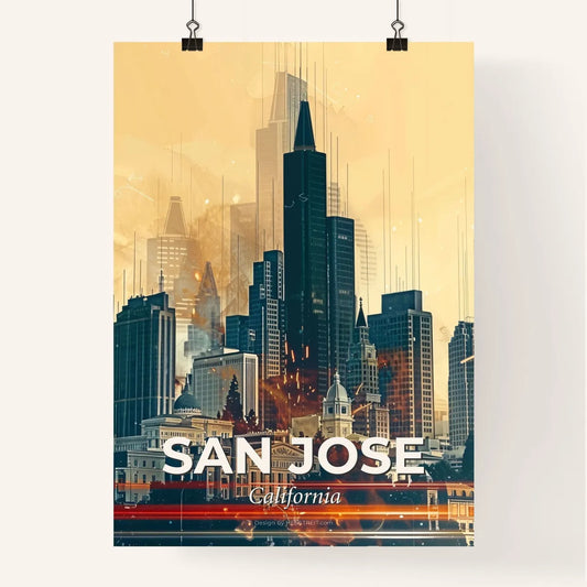 San Jose Skyline Composite: Local Icons, Bright Backdrop Poster