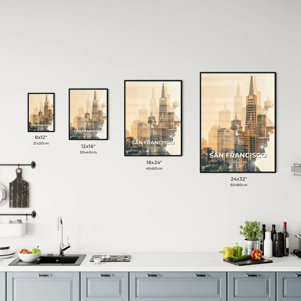 San Francisco Skyline Composite Art Poster Office Art