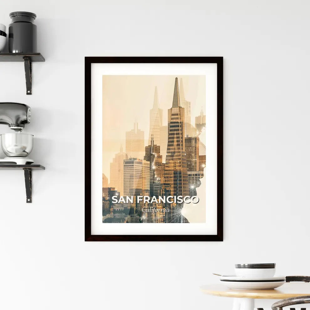 San Francisco Skyline Composite Art Poster Framed Print