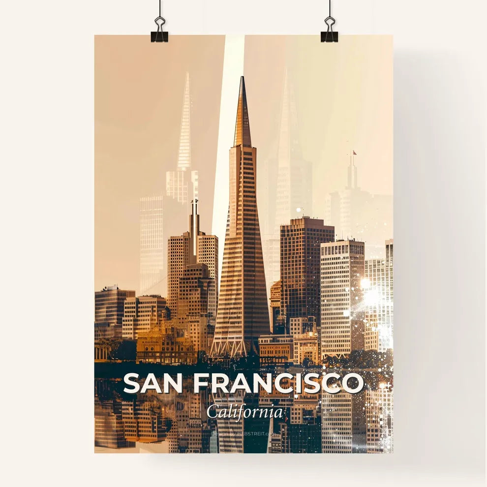 San Francisco Cityscape Double Exposure Art Poster Poster