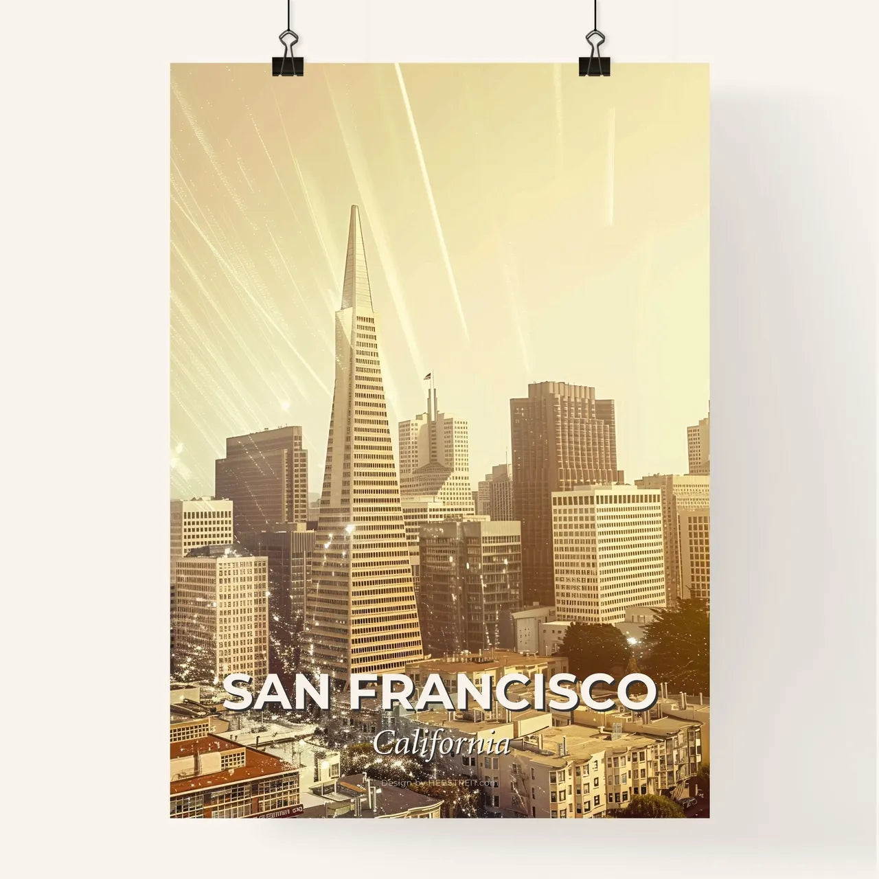 San Francisco Skyline Dreamy Double Exposure Poster