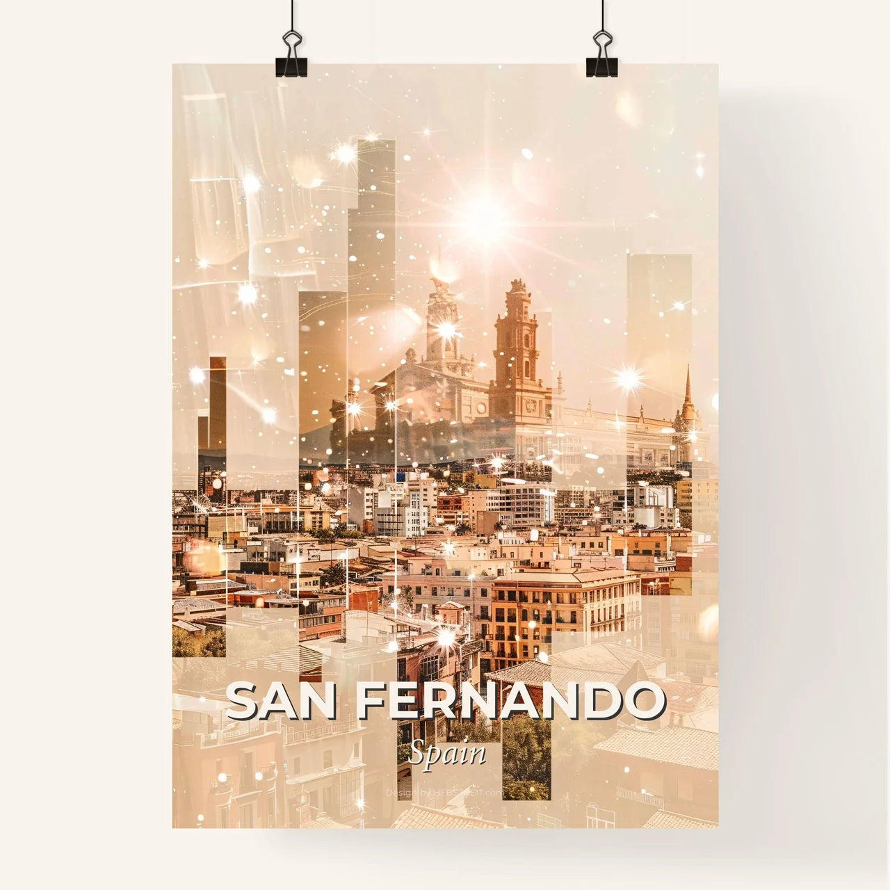 San Fernando Skyline Double Exposure Icon Poster Poster