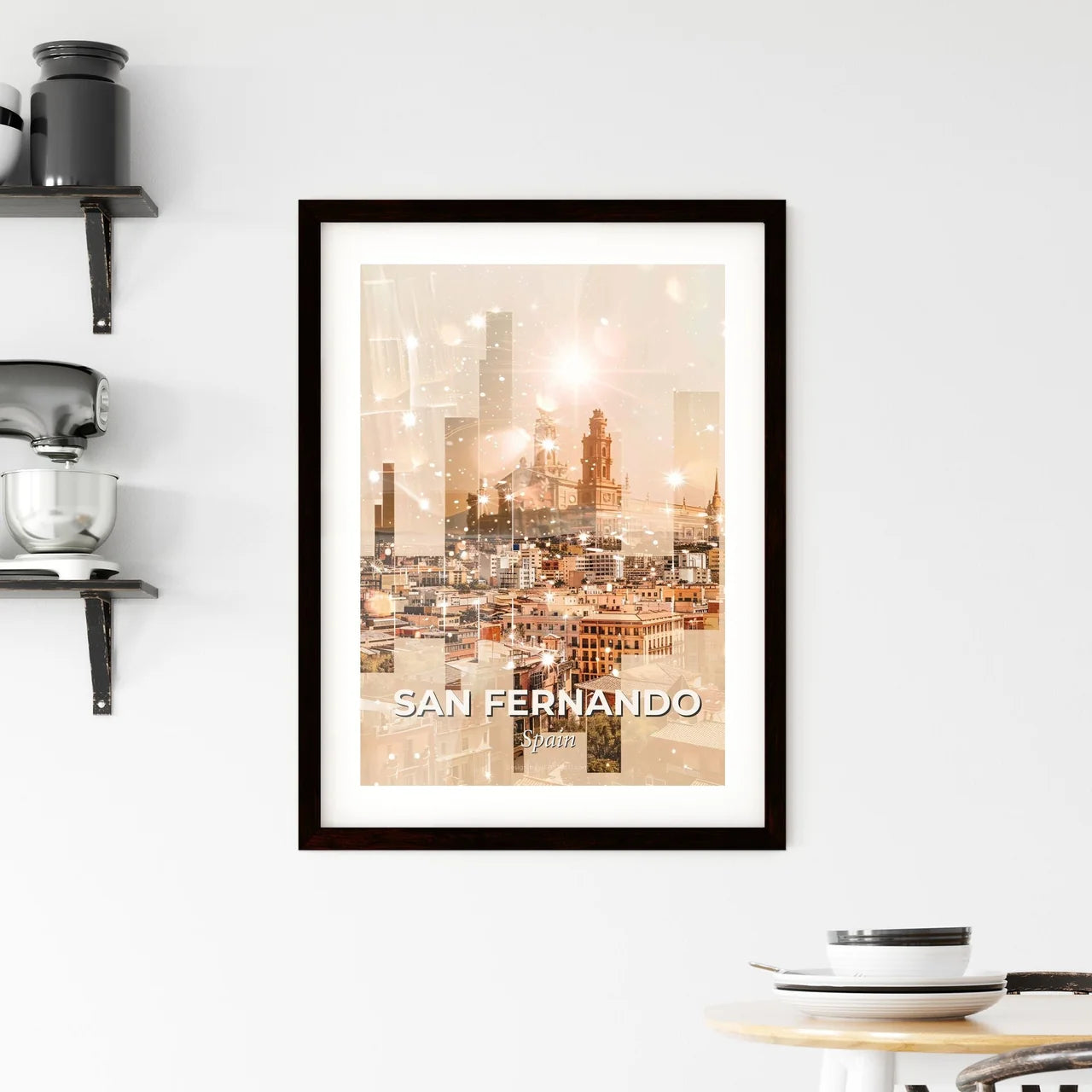 San Fernando Skyline Double Exposure Icon Poster Framed Print