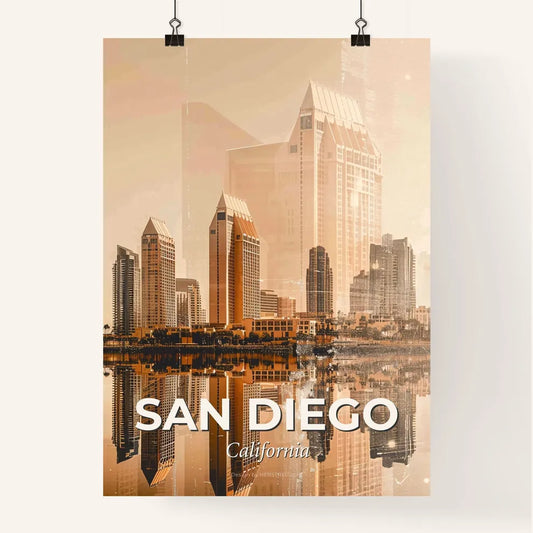 San Diego Skyline Double Exposure Art Composite Poster Poster