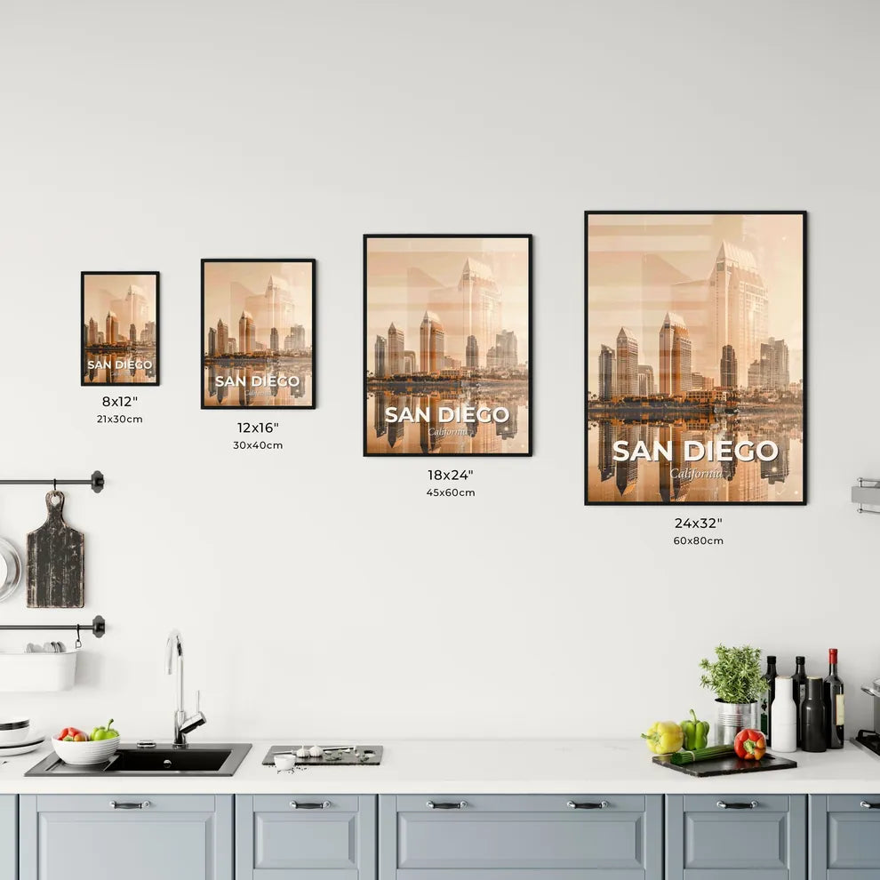 San Diego Skyline Double Exposure Art Composite Poster Office Art