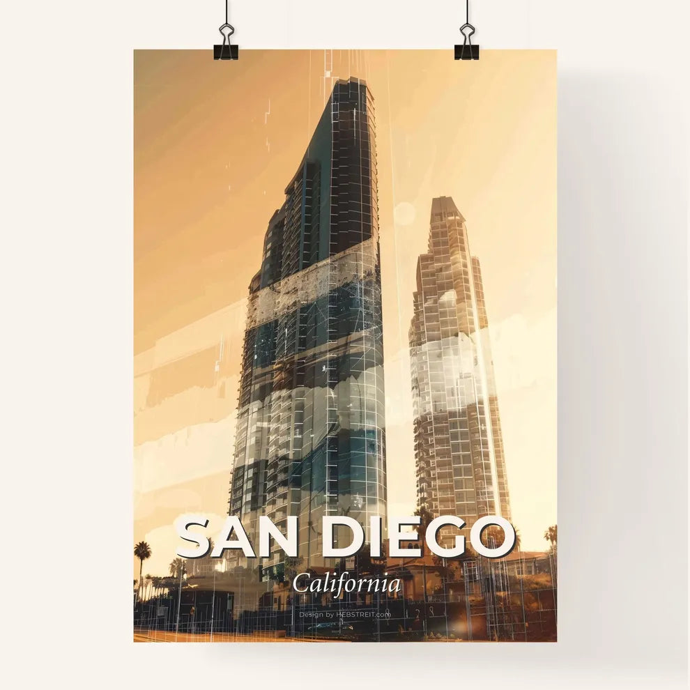 San Diego City Composite Skyline Poster Art Poster