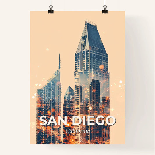 San Diego Skyline Double Exposure Art Poster