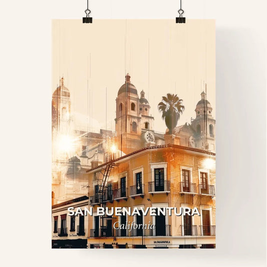 San Buenaventura Skyline Nostalgia Art Poster Poster