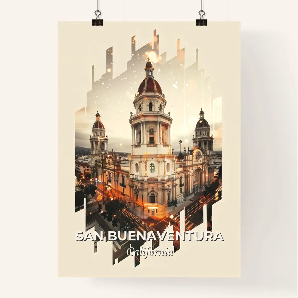 San Buenaventura: Skyline Composite Art Poster