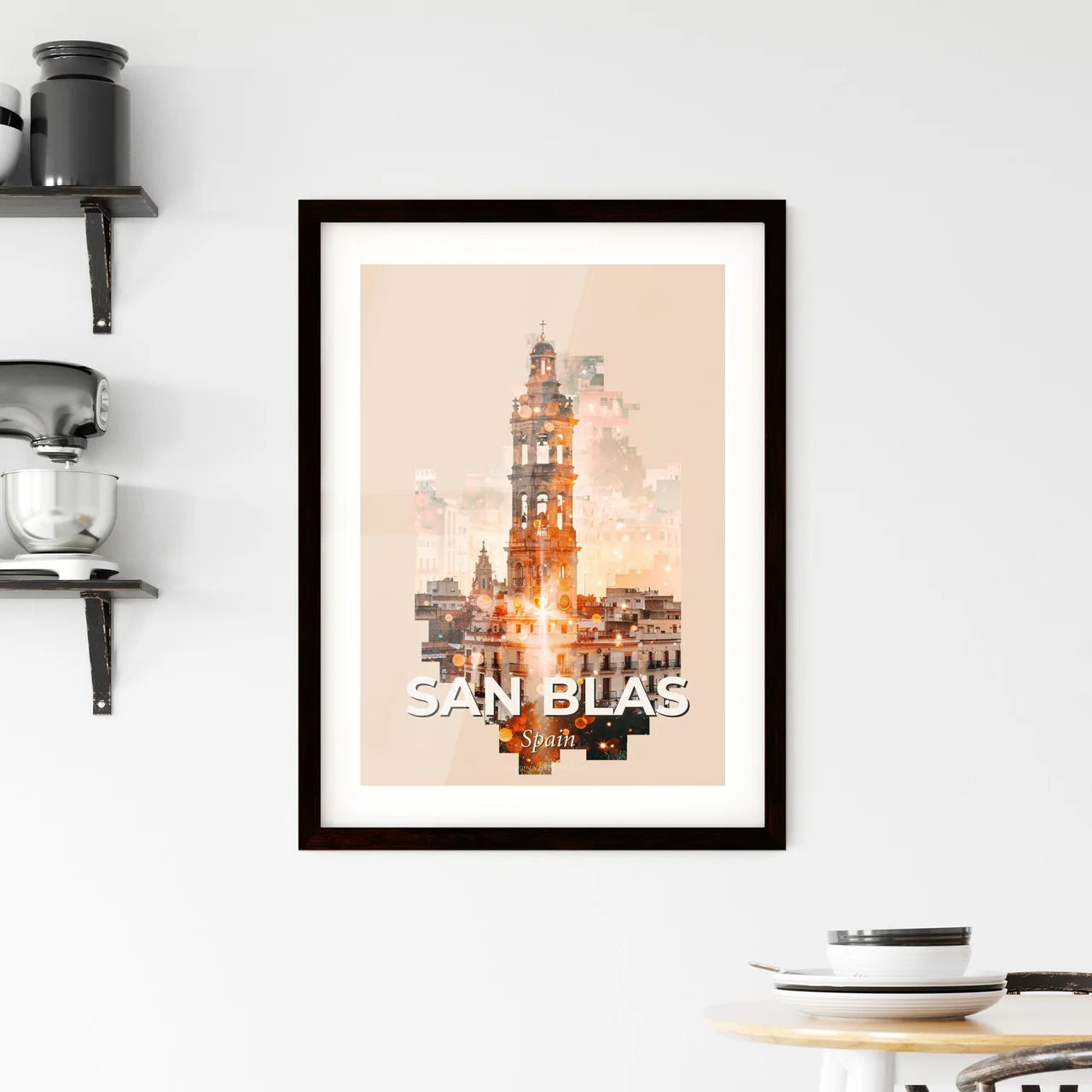 San Blas Skyline Iconic Architecture Art Poster Framed Print