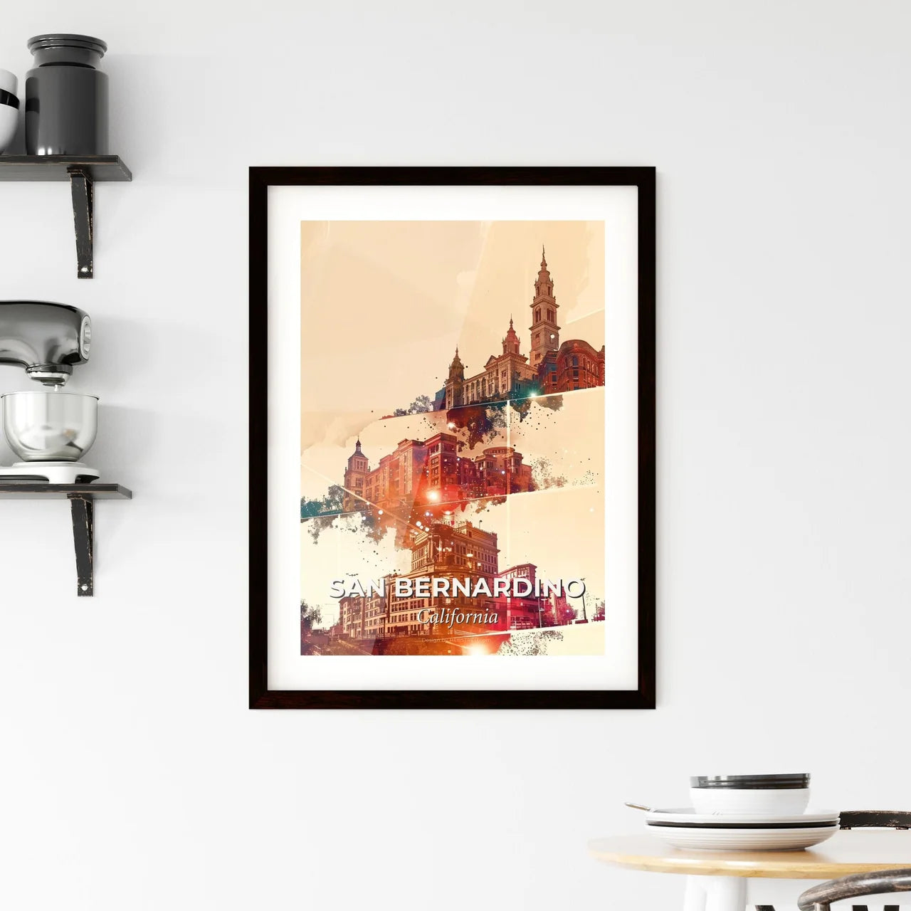 San Bernardino Cityscape Sparkle Framed Print