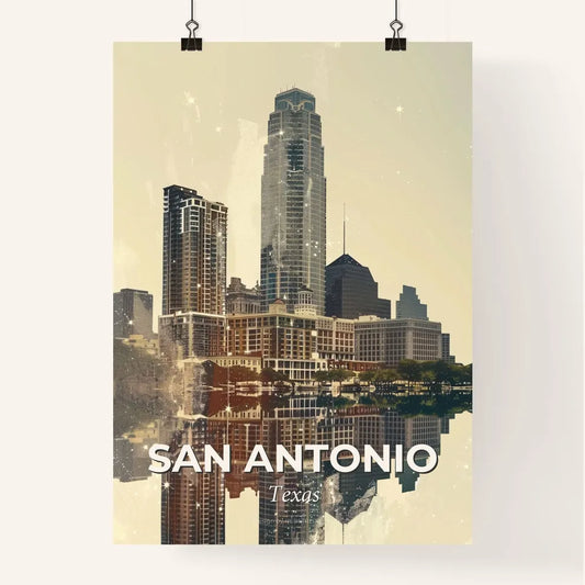 San Antonio Skyline Composite Art Poster Poster