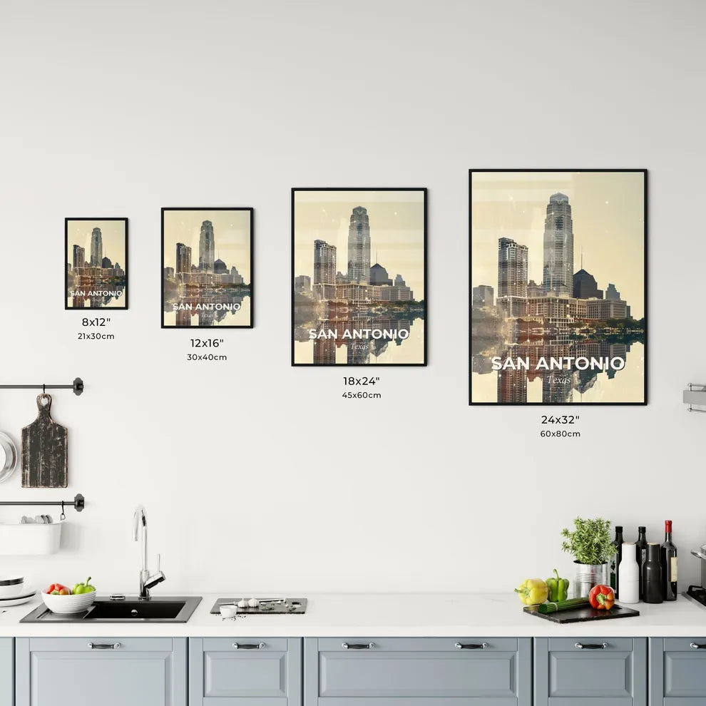 San Antonio Skyline Composite Art Poster Office Art