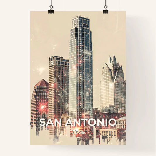 San Antonio City Lightscape Canvas Print Poster