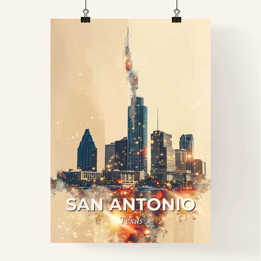 San Antonio City Skyline Composite Art Poster Decor Poster