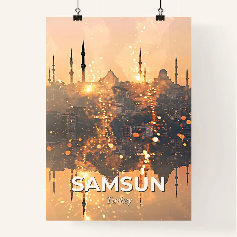 Samsun Cityscape Skyline Architecture Beige Poster
