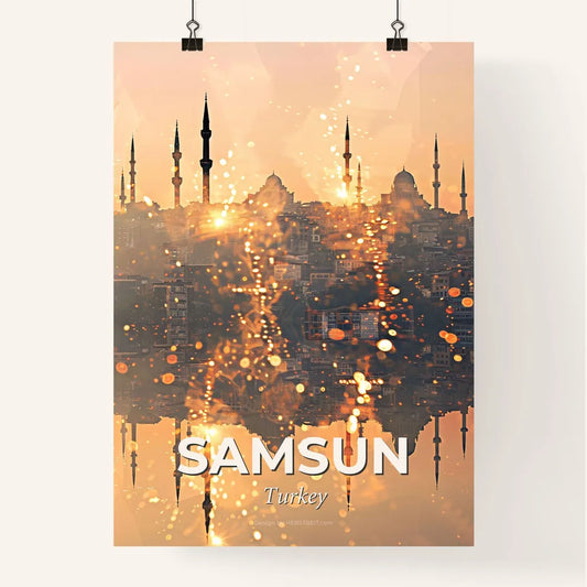 Samsun Cityscape Skyline Architecture Beige Poster