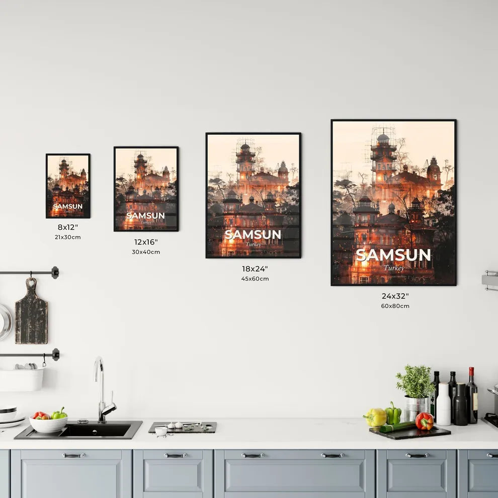 Samsun Turkey Double Exposure Skyline Art Office Art