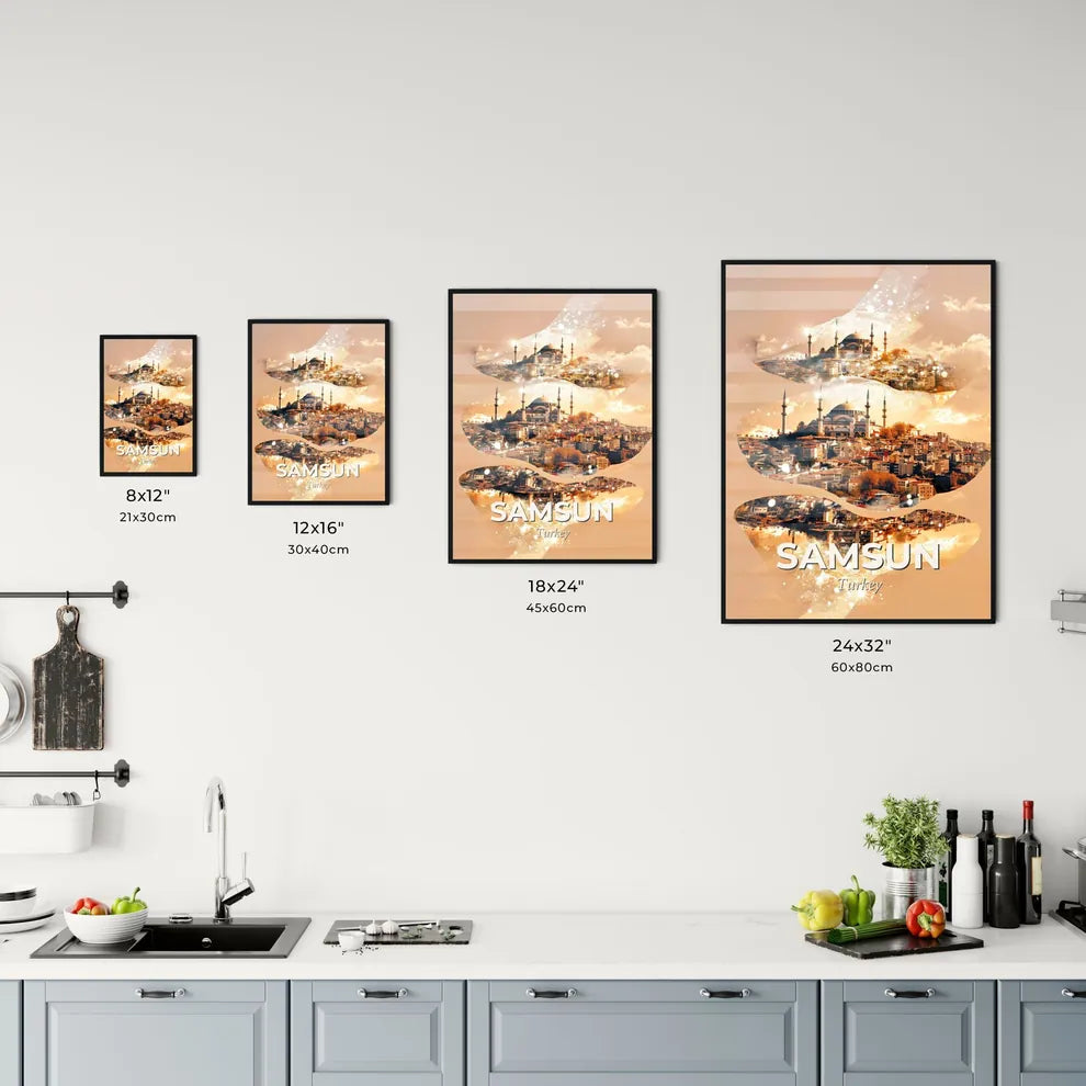Samsun Skyline Double Exposure Art Poster Office Art
