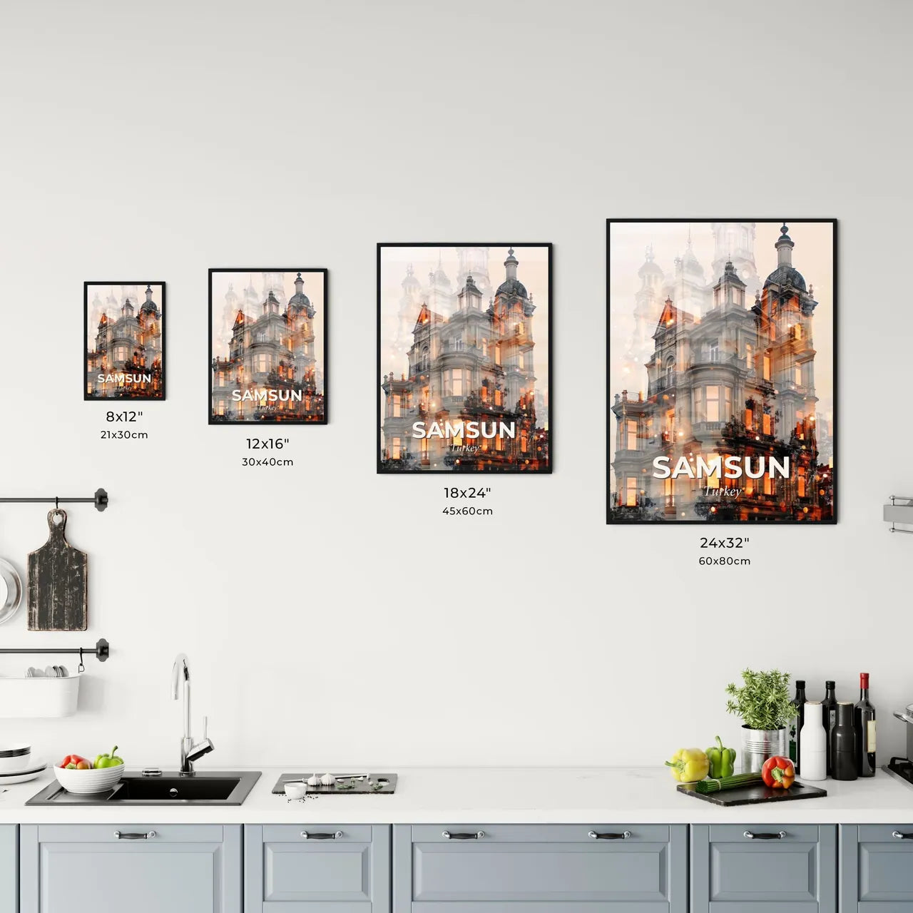 Samsun Skyline Double Exposure Art Poster Office Art