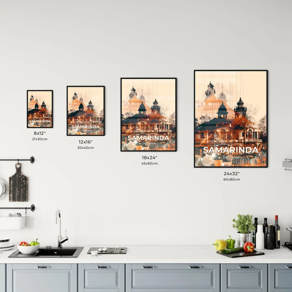 Samarinda City Skyline Composite Art Office Art