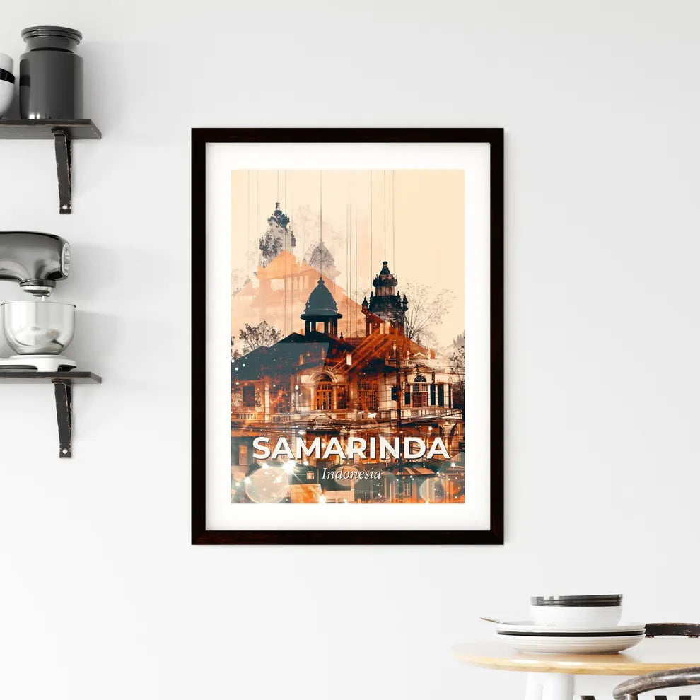 Samarinda City Skyline Composite Art Framed Print