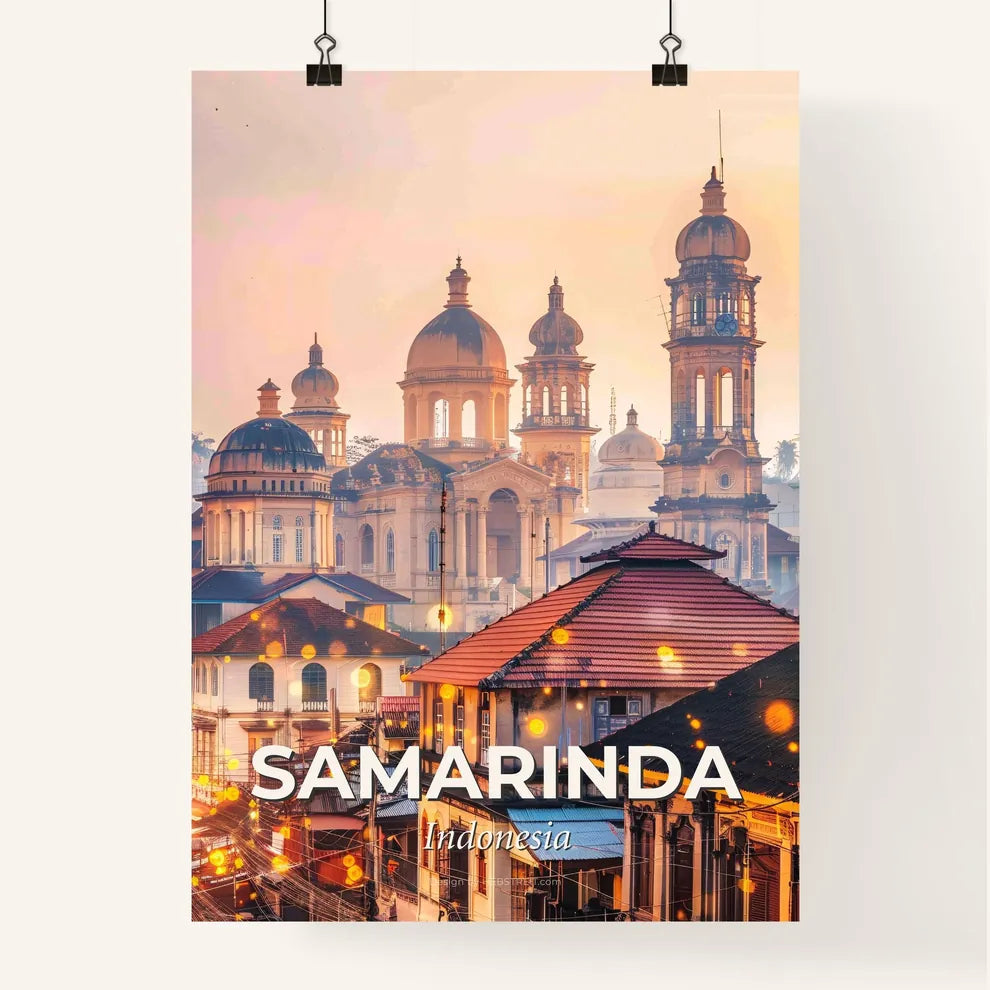 Samarinda Skyline Panorama Poster Art Print Poster