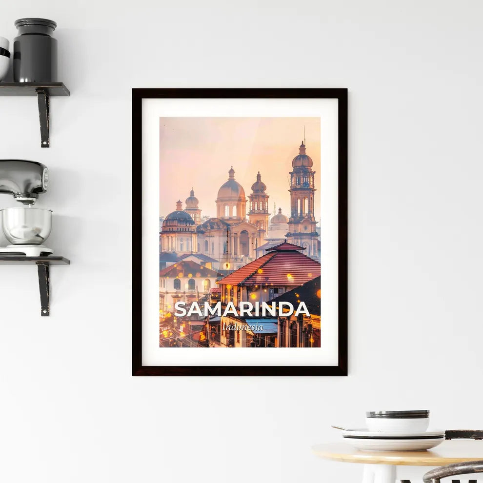 Samarinda Skyline Panorama Poster Art Print Framed Print