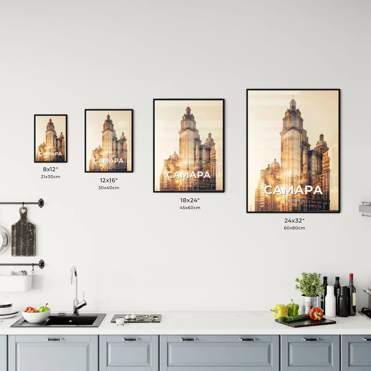Samara City Skyline Double Exposure Wall Art Office Art