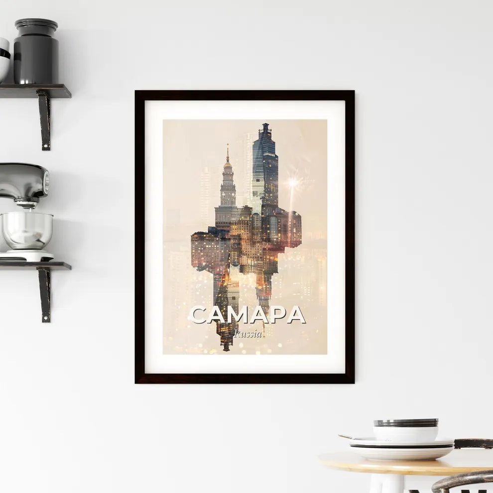 Samara: Double Exposure Art Cityscape Poster Framed Print
