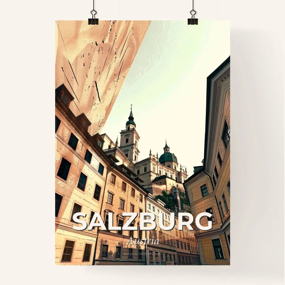 Salzburg: Where Shadows Dance on Beige Poster
