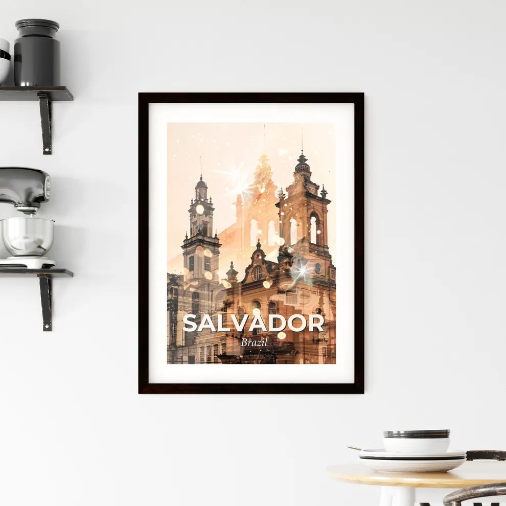 Salvador Skyline And Architecture Wonders Poster Framed Print