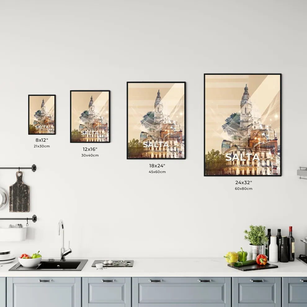 Salta, Argentina: Skyline Dreamscape on Paper Office Art