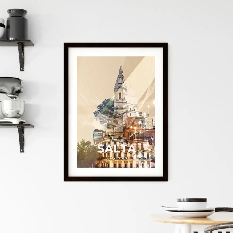 Salta, Argentina: Skyline Dreamscape on Paper Framed Print
