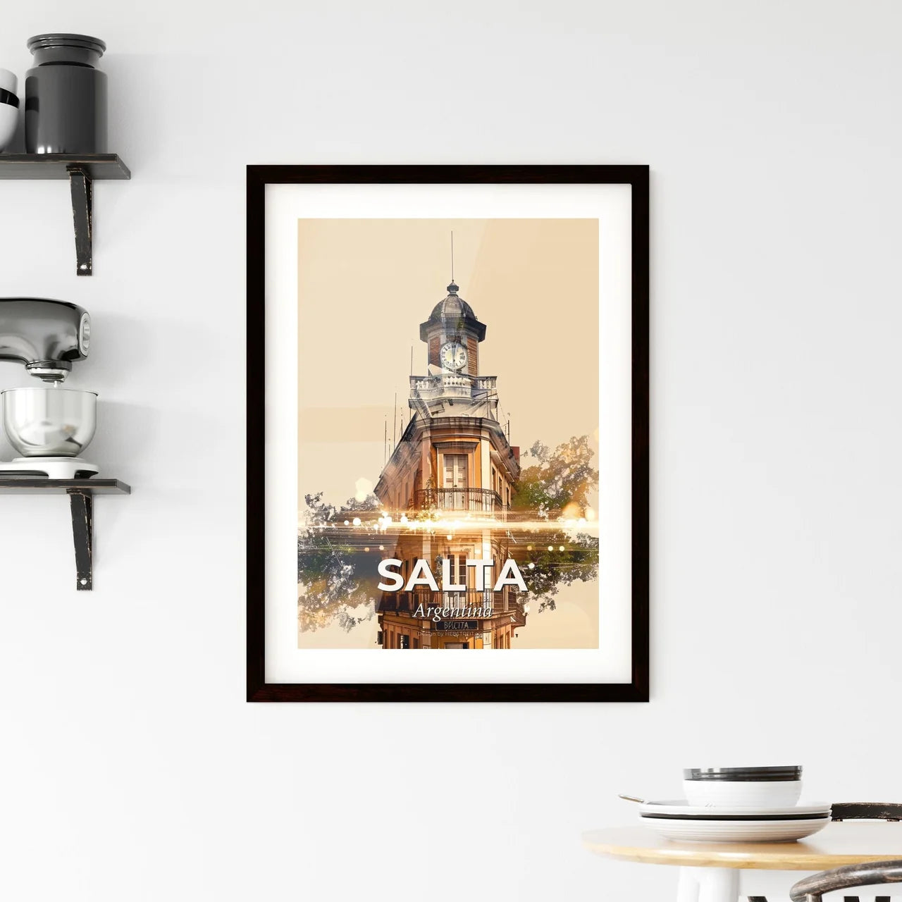 Salta Skyline Cityscape Double Exposure Art Composite Framed Print