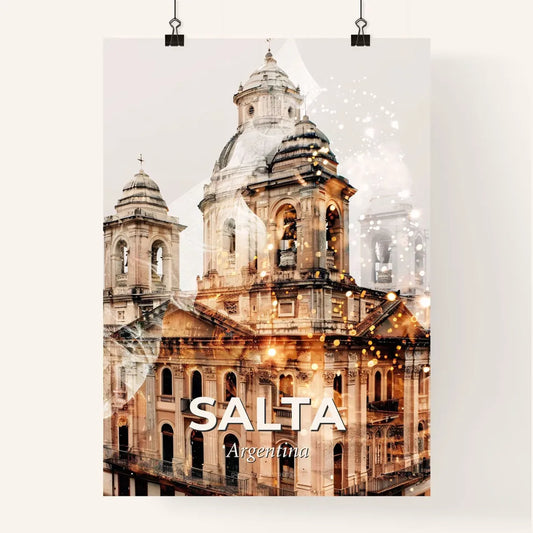 Salta City Skyline Pastel Composite Art Poster Poster