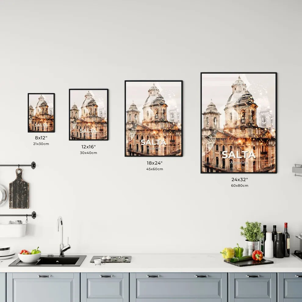 Salta City Skyline Pastel Composite Art Poster Office Art