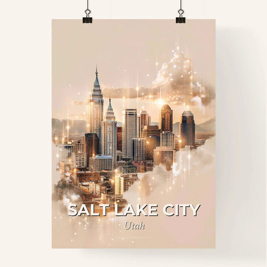 Salt Lake City: Day and Night Double Exposure Poster