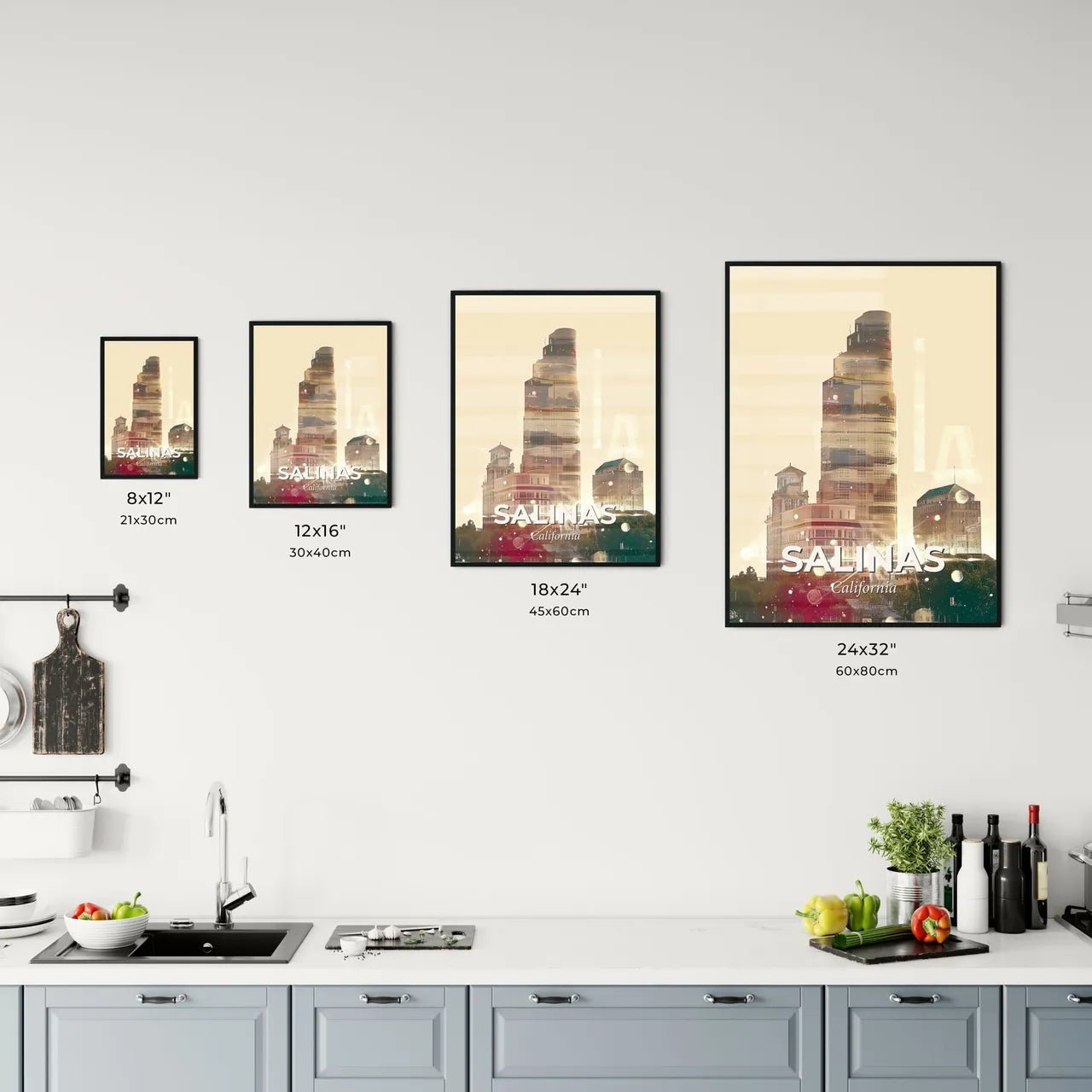 Salinas City Skyline Double Exposure Composite Poster Art Office Art